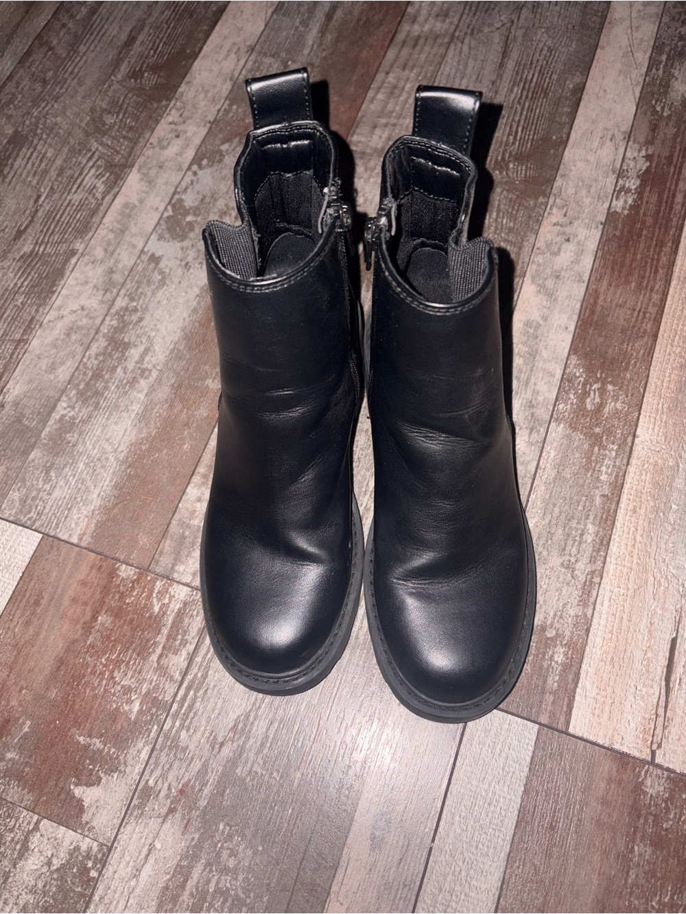 Kohl's Black Leather Chelsea-Style above the Ankle Booties with Side Zip